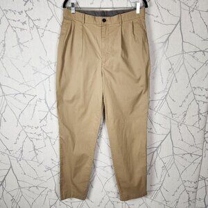 Michael Kors Cotton Tencel Twill Pleated Front Tapered Trousers